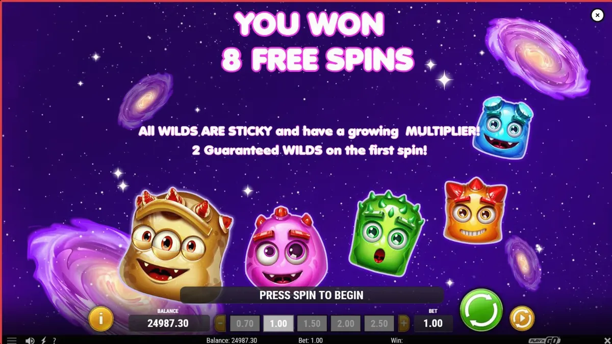 Tampilan visual karakter alien Reactoonz dalam slot Reactoonz Blitzways